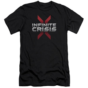 AN OFFCIALLY LICENSED INFINITE CRISIS LOGO MEN'S PREMIUM SLIM FIT T-SHIRT BLACK