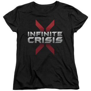 AN OFFCIALLY LICENSED INFINITE CRISIS LOGO WOMEN'S REGULAR FIT T-SHIRT BLACK