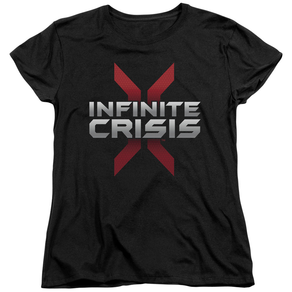 AN OFFCIALLY LICENSED INFINITE CRISIS LOGO WOMEN'S REGULAR FIT T-SHIRT BLACK