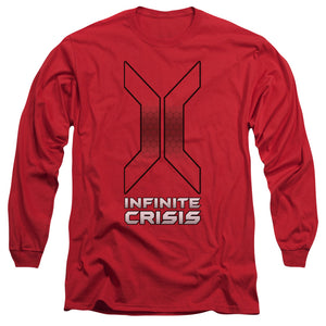 AN OFFCIALLY LICENSED INFINITE CRISIS TITLE MEN'S LONG SLEEVE T-SHIRT RED