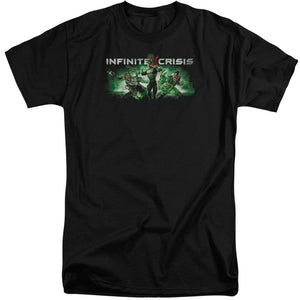 AN OFFCIALLY LICENSED INFINITE CRISIS IC GREEN MEN'S TALL FIT T-SHIRT BLACK