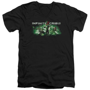 AN OFFCIALLY LICENSED INFINITE CRISIS IC GREEN MEN'S V-NECK T-SHIRT BLACK