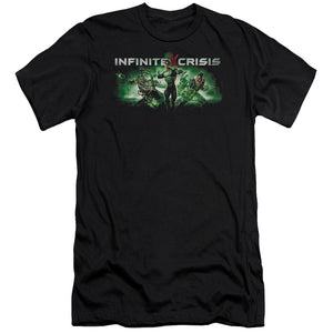 AN OFFCIALLY LICENSED INFINITE CRISIS IC GREEN MEN'S PREMIUM SLIM FIT T-SHIRT BLACK