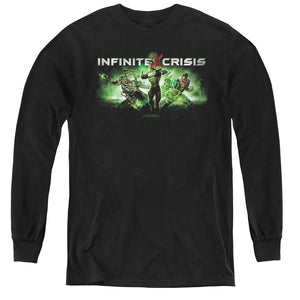 AN OFFCIALLY LICENSED INFINITE CRISIS IC GREEN YOUTH LONG SLEEVE T-SHIRT BLACK