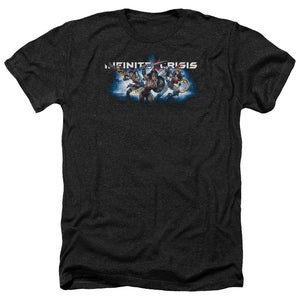 AN OFFCIALLY LICENSED INFINITE CRISIS IC BLUE MEN'S HEATHER T-SHIRT CHARCOAL
