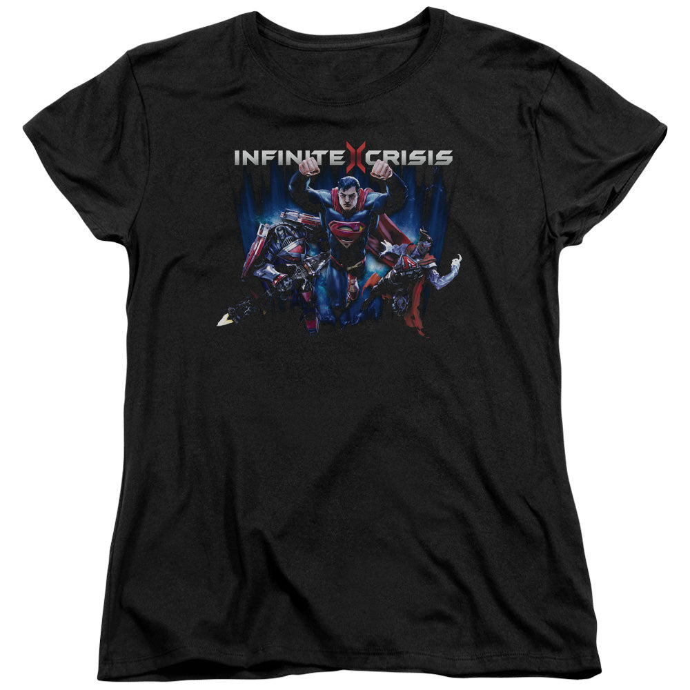 AN OFFCIALLY LICENSED INFINITE CRISIS IC SUPER WOMEN'S REGULAR FIT T-SHIRT BLACK