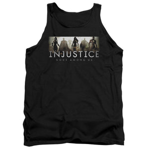 AN OFFCIALLY LICENSED INJUSTICE GODS AMONG US LOGO ADULT UNISEX TANK TOP BLACK