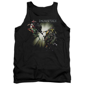 AN OFFCIALLY LICENSED INJUSTICE GODS AMONG US GOOD VS EVIL ADULT UNISEX TANK TOP BLACK
