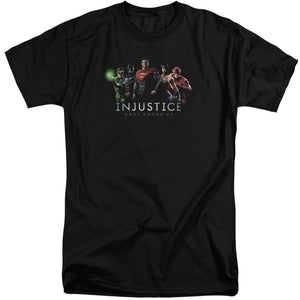 AN OFFCIALLY LICENSED INJUSTICE GODS AMONG US INJUSTICE LEAGUE MEN'S TALL FIT T-SHIRT BLACK