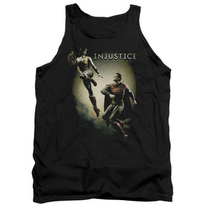 AN OFFCIALLY LICENSED INJUSTICE GODS AMONG US BATTLE OF THE GODS ADULT UNISEX TANK TOP BLACK