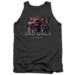 AN OFFCIALLY LICENSED INJUSTICE GODS AMONG US BAD GIRLS ADULT UNISEX TANK TOP CHARCOAL