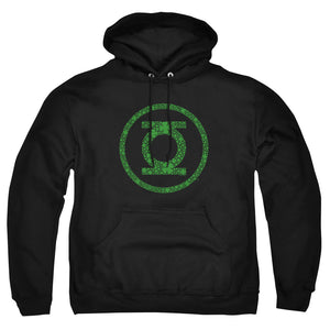 AN OFFCIALLY LICENSED GREEN LANTERN ST. PATRICK'S DAY SHAMROCK LOGO ADULT UNISEX PULLOVER HOODIE BLACK