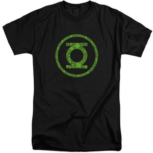 AN OFFCIALLY LICENSED GREEN LANTERN ST. PATRICK'S DAY SHAMROCK LOGO MEN'S TALL FIT T-SHIRT BLACK