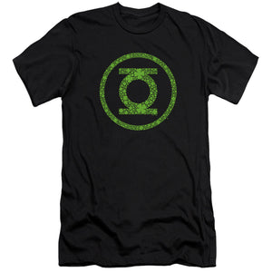 AN OFFCIALLY LICENSED GREEN LANTERN ST. PATRICK'S DAY SHAMROCK LOGO MEN'S PREMIUM SLIM FIT T-SHIRT BLACK