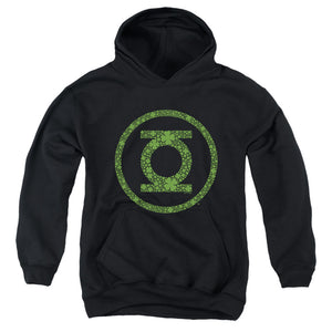 AN OFFCIALLY LICENSED GREEN LANTERN ST. PATRICK'S DAY SHAMROCK LOGO YOUTH HOODIE BLACK