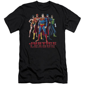AN OFFCIALLY LICENSED JLA IN LEAGUE MEN'S PREMIUM SLIM FIT T-SHIRT BLACK