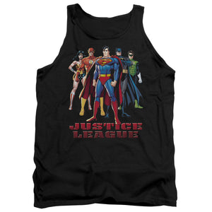 AN OFFCIALLY LICENSED JLA IN LEAGUE ADULT UNISEX TANK TOP BLACK