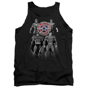 AN OFFCIALLY LICENSED JLA SHADES OF GRAY ADULT UNISEX TANK TOP BLACK
