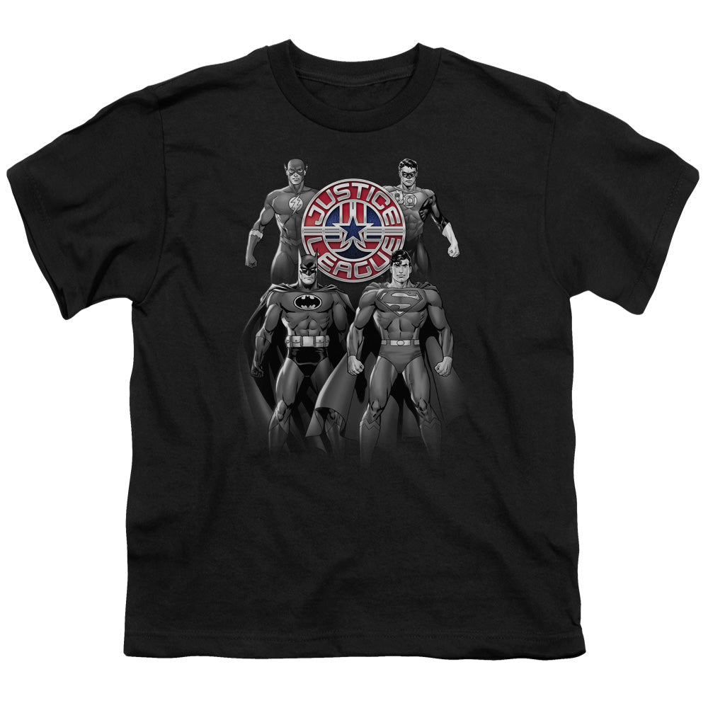 JLA Shades Of Gray Licensed Kid's T-Shirt (Ages 4-7) XS-XL