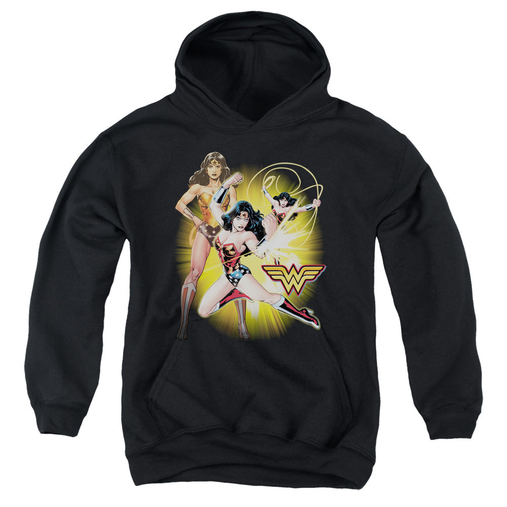 AN OFFCIALLY LICENSED JLA WONDER WOMAN YOUTH HOODIE BLACK