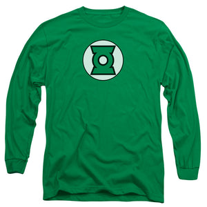 AN OFFCIALLY LICENSED JLA GREEN LANTERN LOGO MEN'S LONG SLEEVE T-SHIRT KELLY GREEN