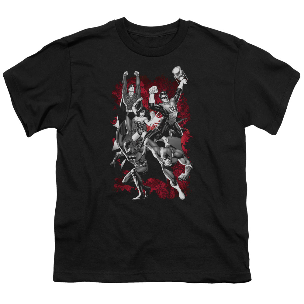 JLA Jla Explosion Licensed Kid's T-Shirt (Ages 4-7) XS-XL