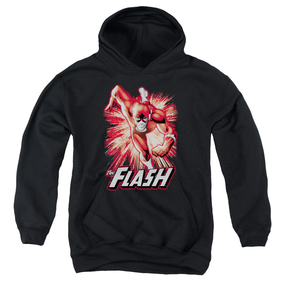 AN OFFCIALLY LICENSED JLA FLASH RED & GRAY YOUTH HOODIE BLACK