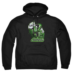 AN OFFCIALLY LICENSED JLA GREEN LANTERN GREEN & GRAY ADULT UNISEX PULLOVER HOODIE BLACK