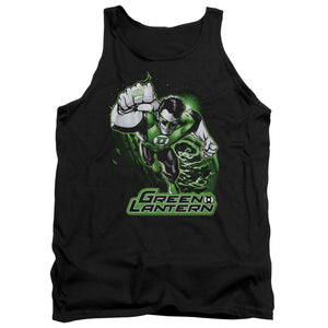AN OFFCIALLY LICENSED JLA GREEN LANTERN GREEN & GRAY ADULT UNISEX TANK TOP BLACK