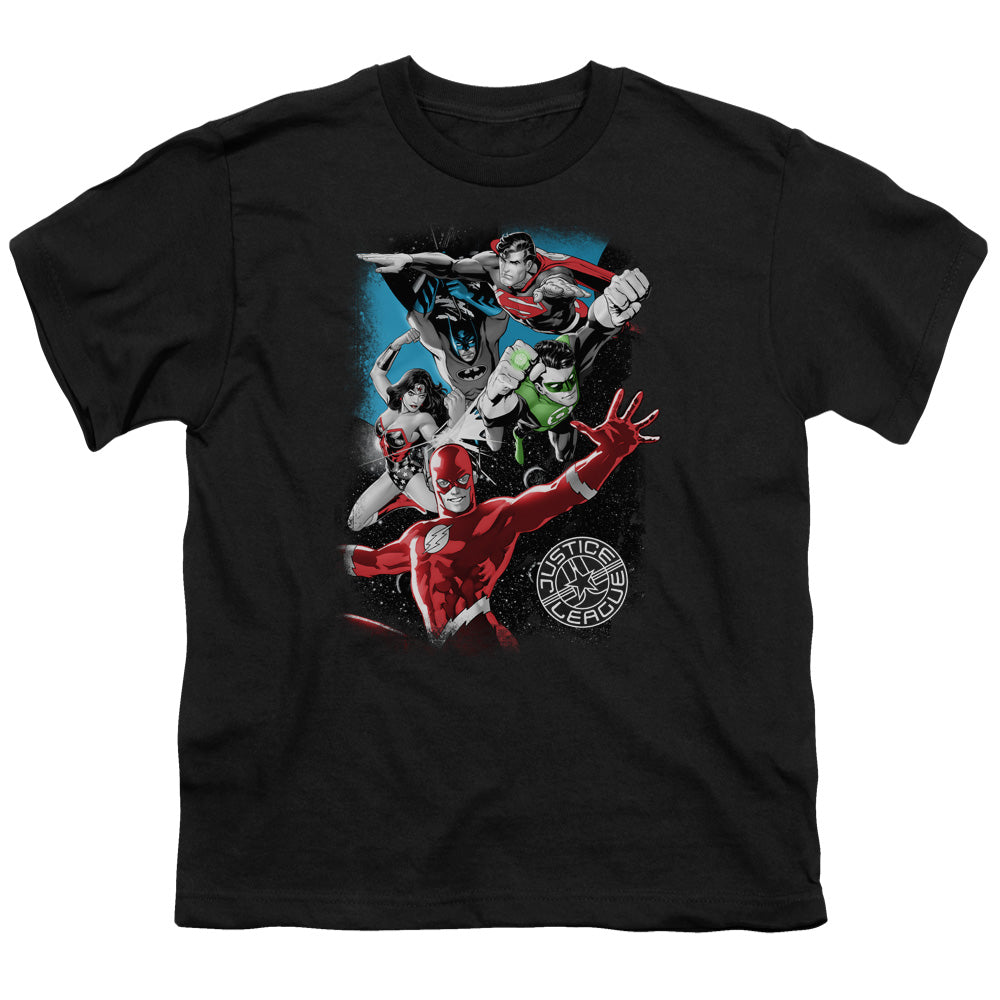 JLA Galactic Attack Licensed Kid's T-Shirt (Ages 4-7) XS-XL