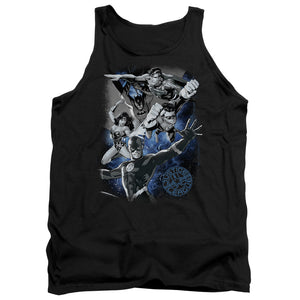 AN OFFCIALLY LICENSED JLA GALACTIC ATTACK NEBULA ADULT UNISEX TANK TOP BLACK