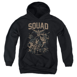 AN OFFCIALLY LICENSED JUSTICE LEAGUE SQUAD 1 YOUTH HOODIE BLACK