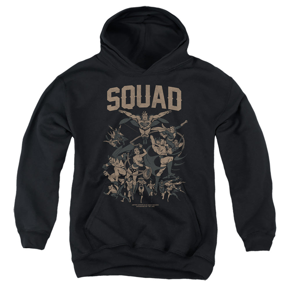 AN OFFCIALLY LICENSED JUSTICE LEAGUE SQUAD 1 YOUTH HOODIE BLACK