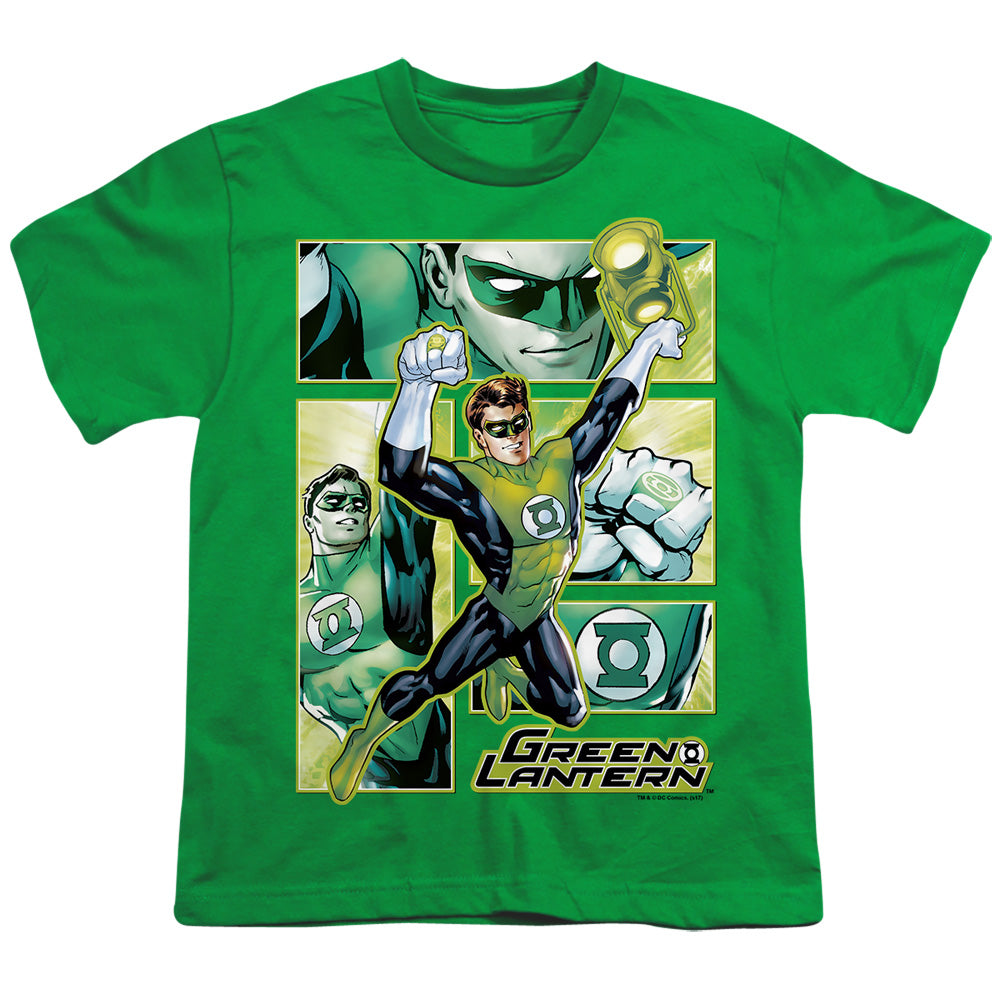 JLA Green Lantern Panels Licensed Kid's T-Shirt (Ages 4-7) XS-XL