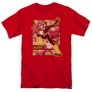 AN OFFCIALLY LICENSED JLA FLASH MEN'S REGULAR FIT T-SHIRT RED