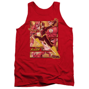 AN OFFCIALLY LICENSED JLA FLASH ADULT UNISEX TANK TOP RED