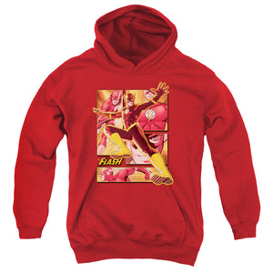 AN OFFCIALLY LICENSED JLA FLASH YOUTH HOODIE RED