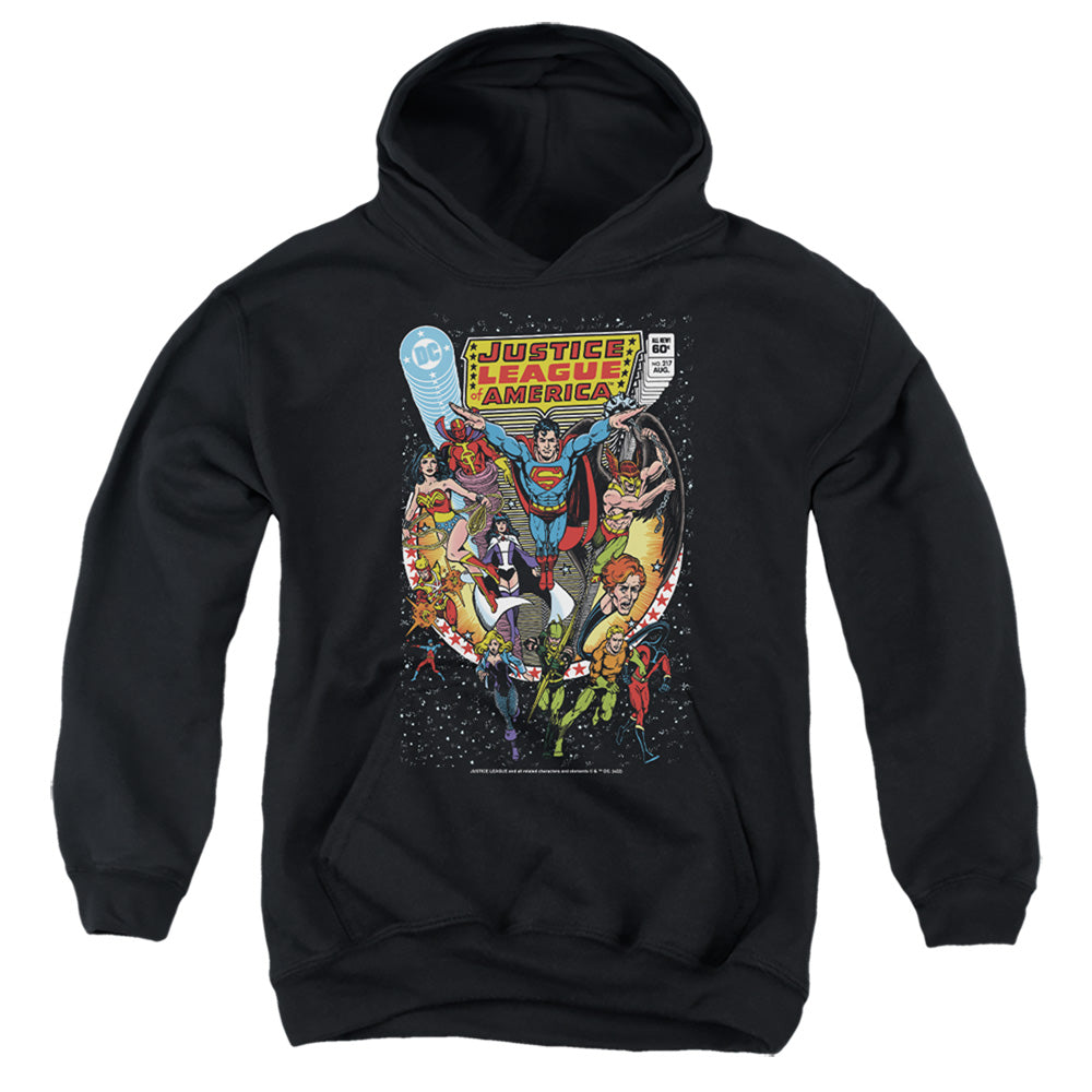 AN OFFCIALLY LICENSED JUSTICE LEAGUE  JUSTICE LEAGUE NO. 217 YOUTH HOODIE BLACK