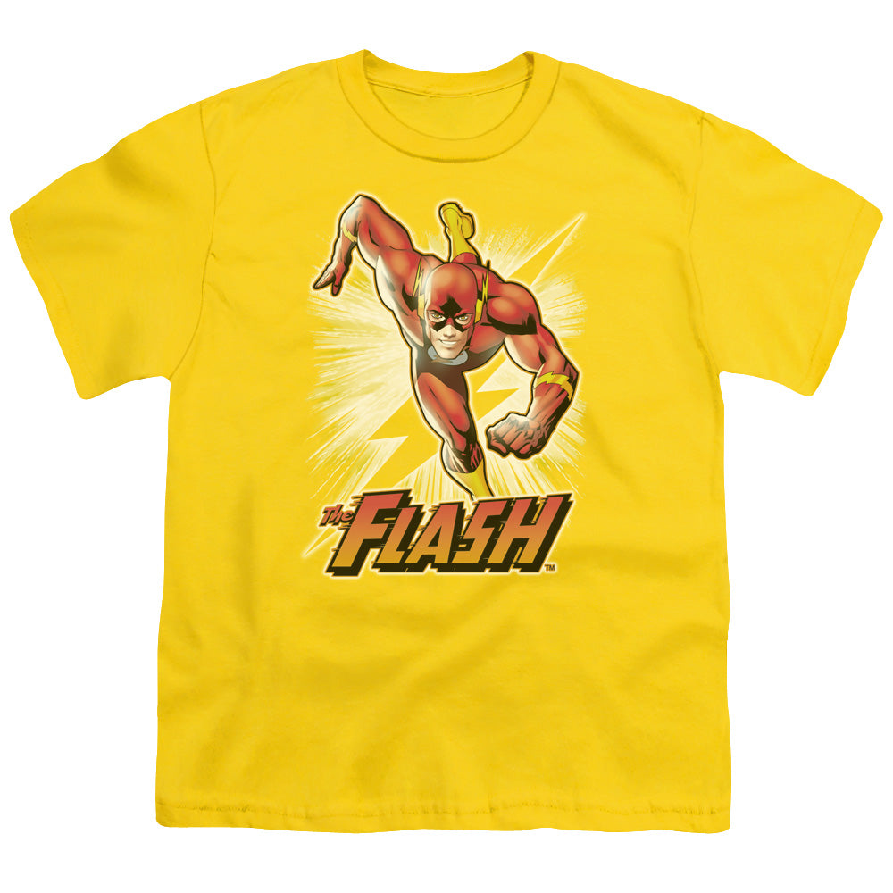 JLA Flash Yellow Licensed Kid's T-Shirt (Ages 4-7) XS-XL
