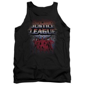 AN OFFCIALLY LICENSED JLA STAR LEAGUE ADULT UNISEX TANK TOP BLACK