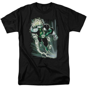 AN OFFCIALLY LICENSED JLA EMERALD ENERGY MEN'S REGULAR FIT T-SHIRT BLACK