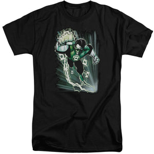 AN OFFCIALLY LICENSED JLA EMERALD ENERGY MEN'S TALL FIT T-SHIRT BLACK