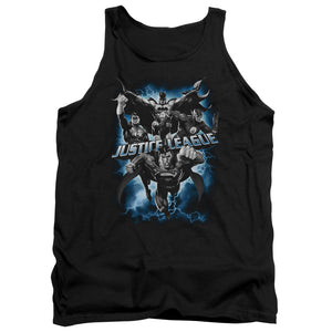 AN OFFCIALLY LICENSED JLA JUSTICE STORM ADULT UNISEX TANK TOP BLACK