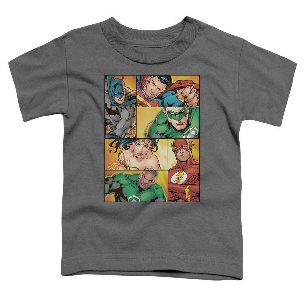 JLA Hero Boxes Licensed Toddler T-Shirt SM-LG