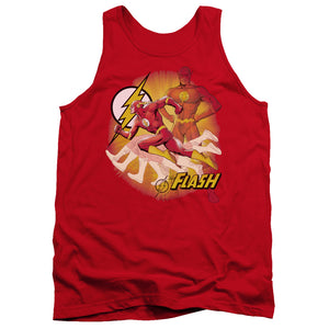 AN OFFCIALLY LICENSED JLA LIGHTNING FAST ADULT UNISEX TANK TOP RED