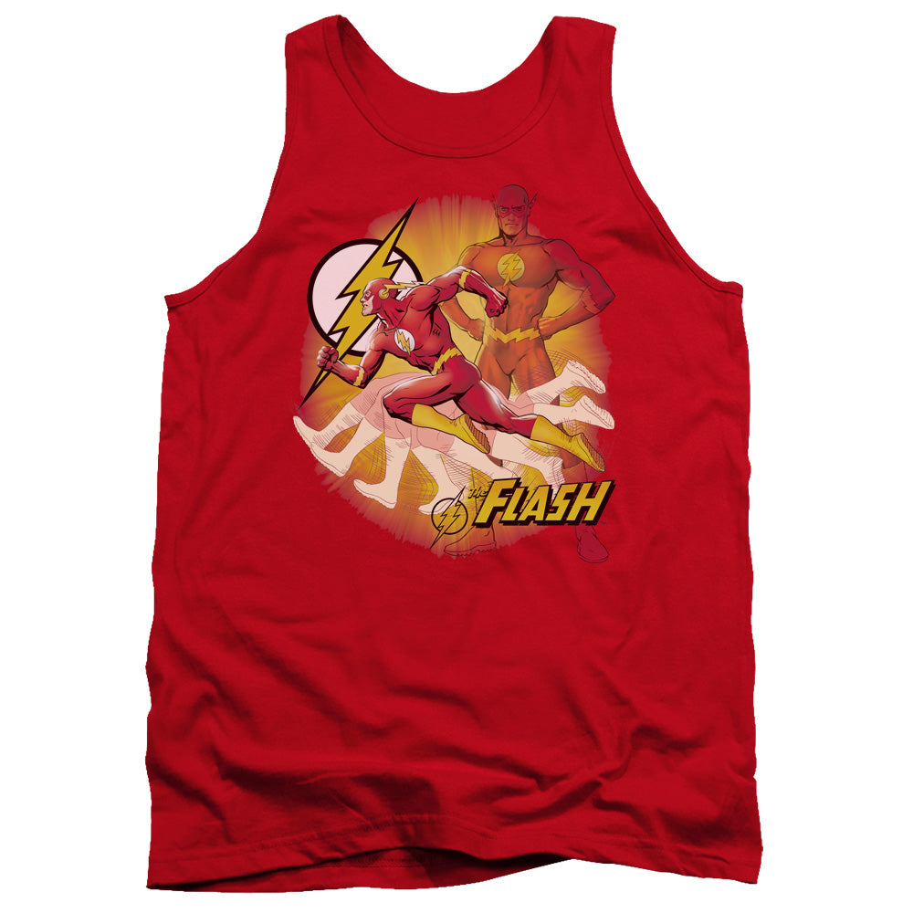 AN OFFCIALLY LICENSED JLA LIGHTNING FAST ADULT UNISEX TANK TOP RED