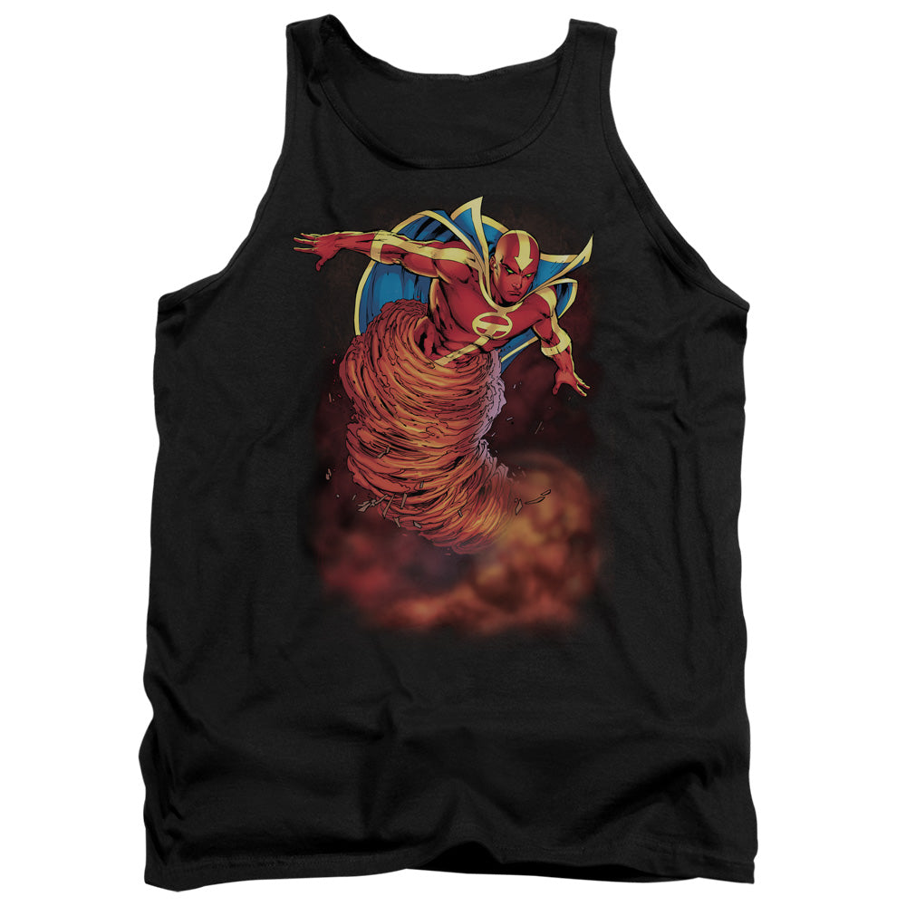 AN OFFCIALLY LICENSED JLA TORNADO CLOUD ADULT UNISEX TANK TOP BLACK