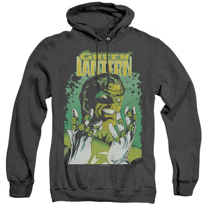 AN OFFCIALLY LICENSED JLA GL #49 COVER ADULT UNISEX HEATHER PULLOVER HOODIE BLACK