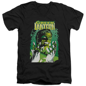 AN OFFCIALLY LICENSED JLA GL #49 COVER MEN'S V-NECK T-SHIRT BLACK