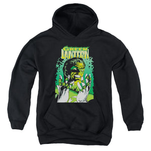 AN OFFCIALLY LICENSED JLA GL #49 COVER YOUTH HOODIE BLACK